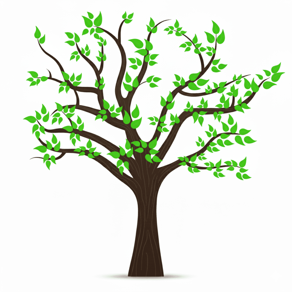 Tree with branches and apples